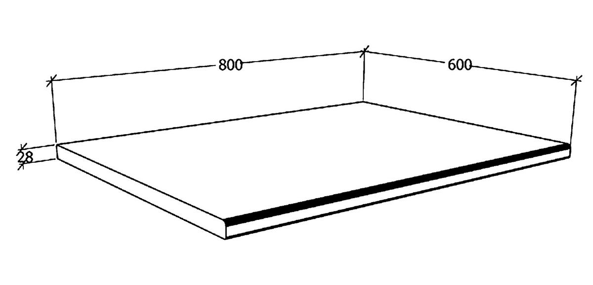 ARBEITSPLATTE 80/2,8/60 cm  - Anthrazit, KONVENTIONELL, Holzwerkstoff (80/2,8/60cm) - MID.YOU