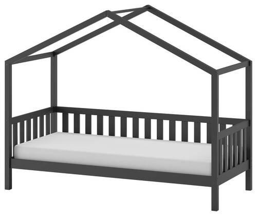 HAUSBETT 90/200 cm  - Anthrazit/Naturfarben, ROMANTIK / LANDHAUS, Holz (90/200cm) - MID.YOU