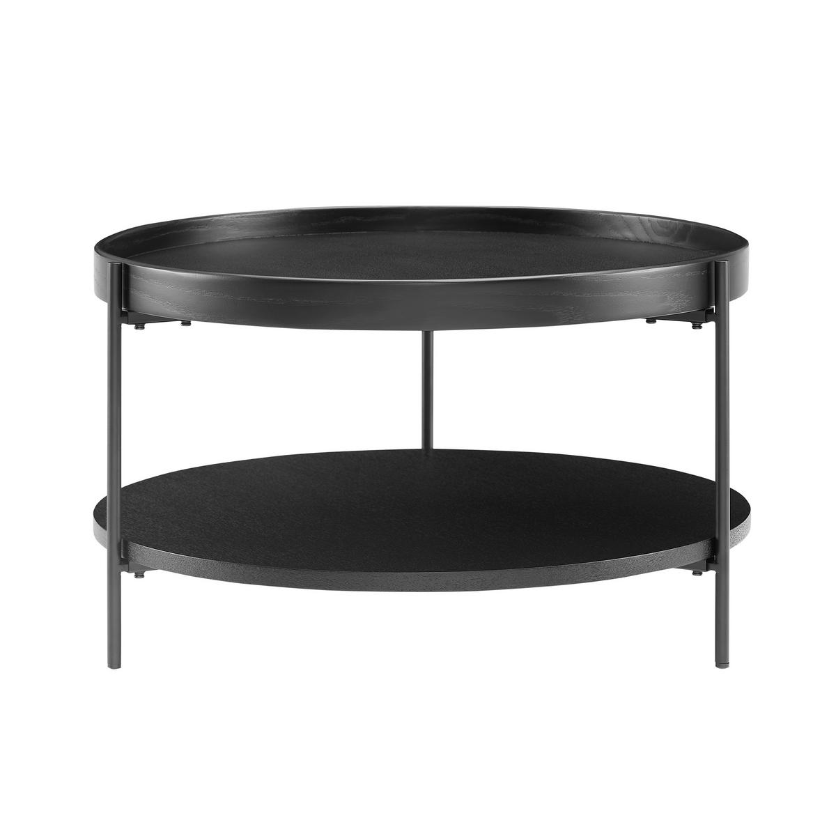COUCHTISCHSET rund Schwarz  - Schwarz, Design, Holzwerkstoff/Metall (44-69/44-69/49-39cm) - Livetastic