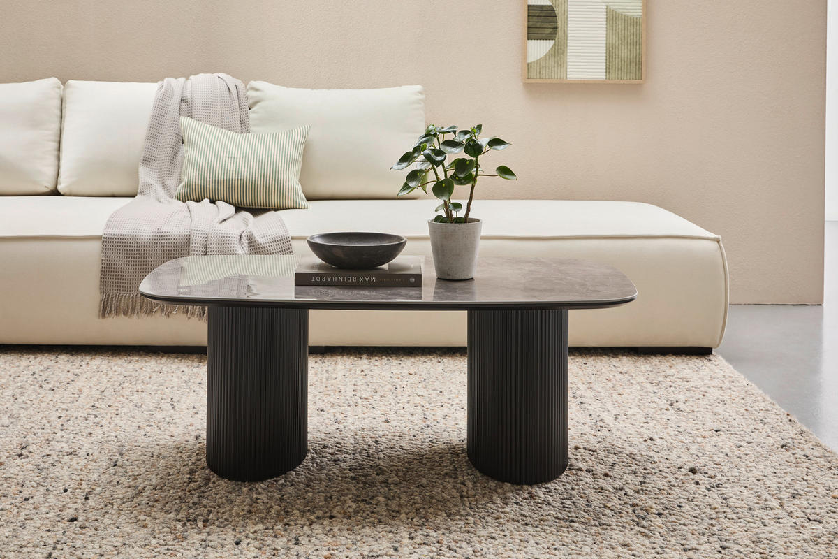 MĂSUțĂ DE CAFEA ceramică, material pe bază de lemn 120/70/45 cm   - negru/gri, Design, ceramică/material pe bază de lemn (120/70/45cm) - Stylife