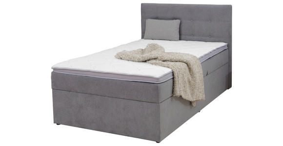 BOXBETT 120/200 cm  in Hellgrau  - Hellgrau/Schwarz, KONVENTIONELL, Kunststoff/Textil (120/200cm) - Carryhome