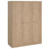 DREHTÜRENSCHRANK in Eichefarben  - Eichefarben/Silberfarben, Modern, Holzwerkstoff/Metall (147/200/61,7cm) - MID.YOU