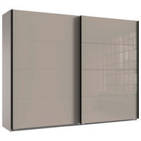 SCHWEBETÜRENSCHRANK in Graphitfarben, Sahara  - Schwarz/Graphitfarben, Design, Glas/Holzwerkstoff (270/208/65cm) - Carryhome