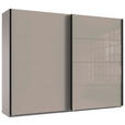 SCHWEBETÜRENSCHRANK  in Graphitfarben, Sahara  - Schwarz/Graphitfarben, Design, Glas/Holzwerkstoff (270/208/65cm) - Carryhome
