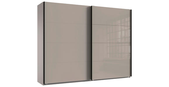 SCHWEBETÜRENSCHRANK in Graphitfarben, Sahara - Schwarz/Graphitfarben, Design, Glas/Holzwerkstoff (270/208/65cm) - Carryhome