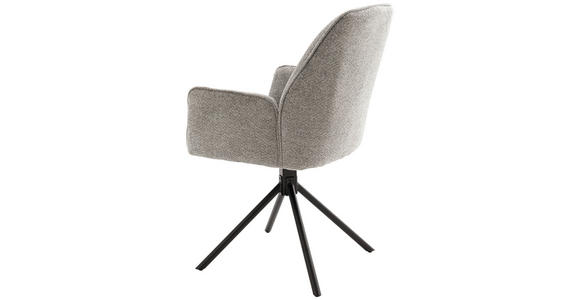 ARMLEHNSTUHL  Sitzfläche 180° drehbar, automatische Rückholfunktion  - Schwarz/Grau, Design, Textil/Metall (59/88/63cm) - Carryhome