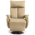 RELAXSESSEL in Leder Beige  - Edelstahlfarben/Beige, KONVENTIONELL, Leder/Metall (78/113/81cm) - Cantus