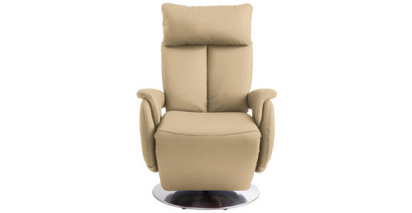 RELAXSESSEL in Leder Beige  - Edelstahlfarben/Beige, KONVENTIONELL, Leder/Metall (78/113/81cm) - Cantus