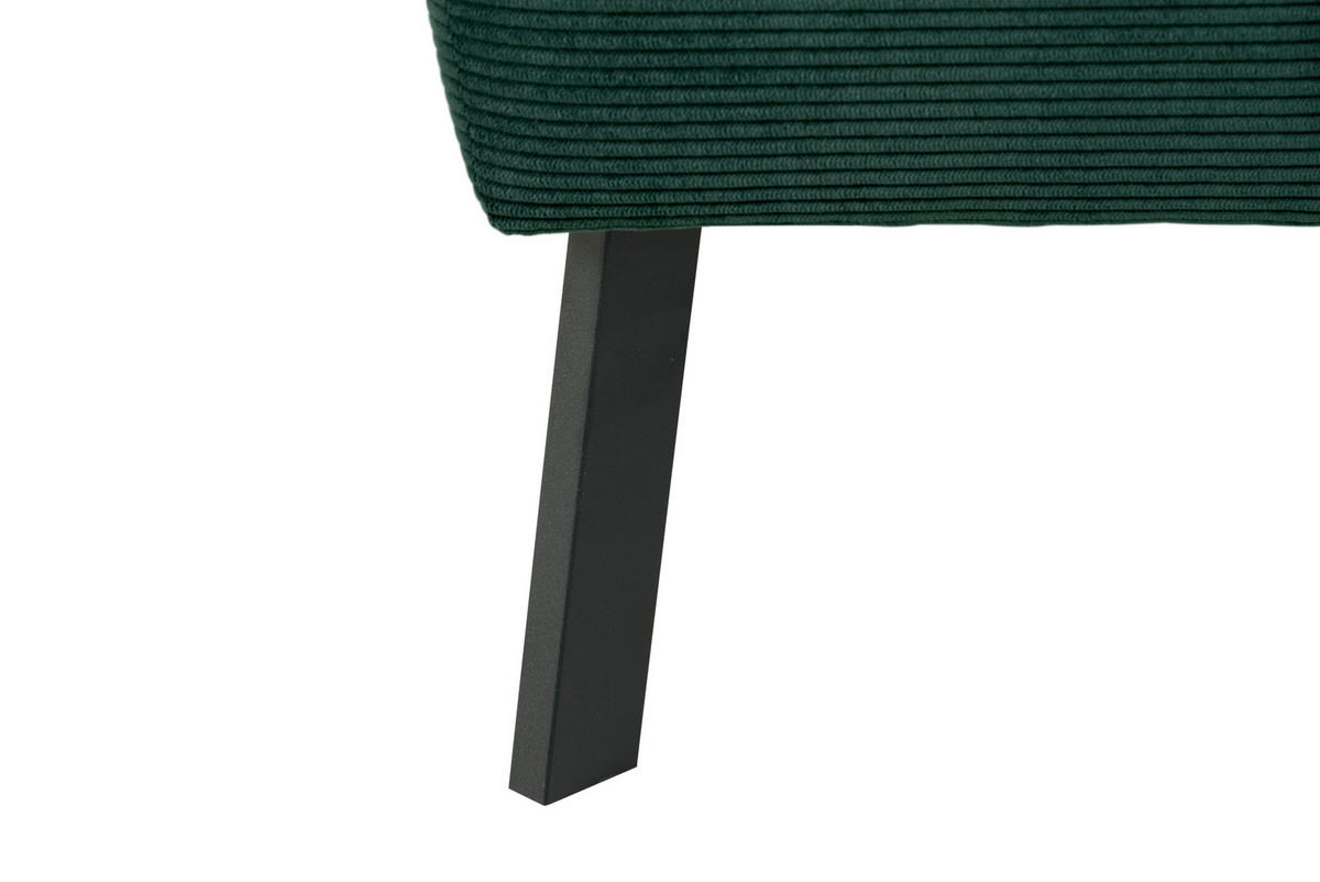 ECKSOFA in Feincord Waldgrün  - Waldgrün/Schwarz, Design, Textil/Metall (280/205cm) - MID.YOU