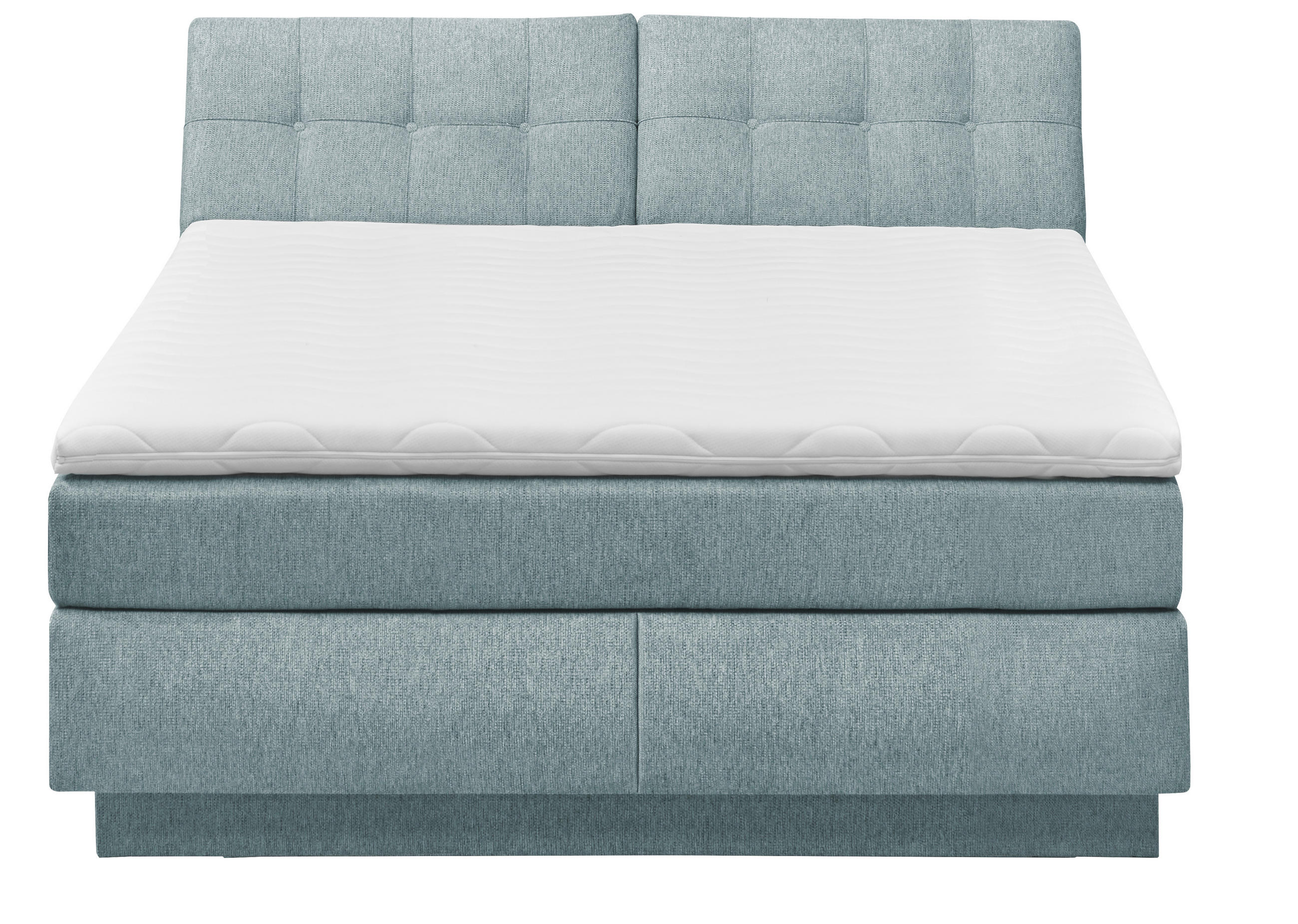 BOXSPRINGBETT 180/200 cm  in Hellblau  - Schwarz/Hellblau, KONVENTIONELL, Kunststoff/Textil (180/200cm) - SetOne by Musterring