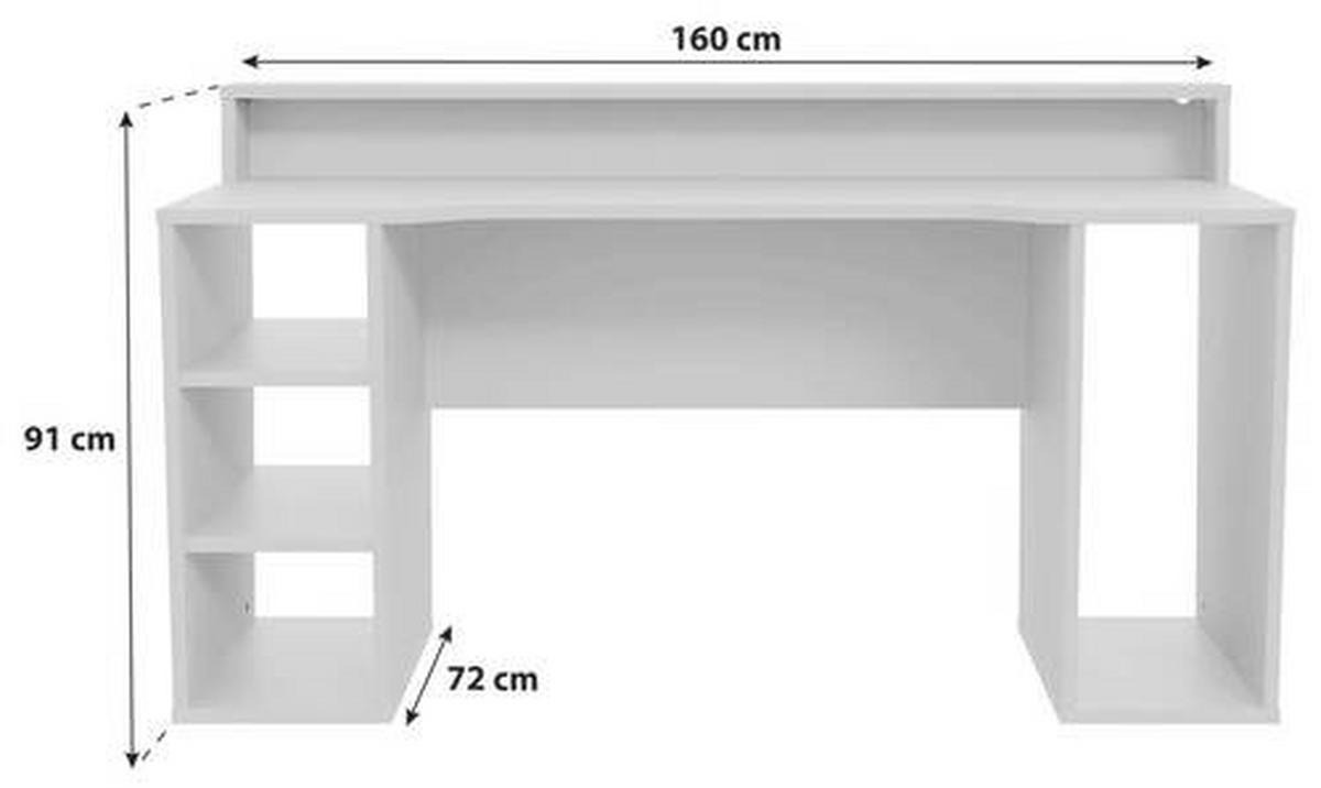 GAMINGTISCH 160/72/91 cm  in Schwarz  - Schwarz, Basics, Holzwerkstoff/Kunststoff (160/72/91cm) - MID.YOU