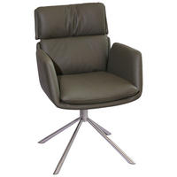 ARMLEHNSTUHL  Sitzfläche 360° drehbar Mikrofaser  Grün, Edelstahlfarben  - Edelstahlfarben/Grün, Design, Textil/Metall (60/92/67cm) - Novel