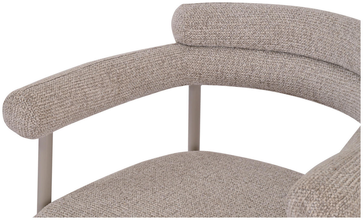 ARMLEHNSTUHL  in Eisen Webstoff  - Beige/Creme, MODERN, Textil/Metall (65/79/58cm) - MID.YOU