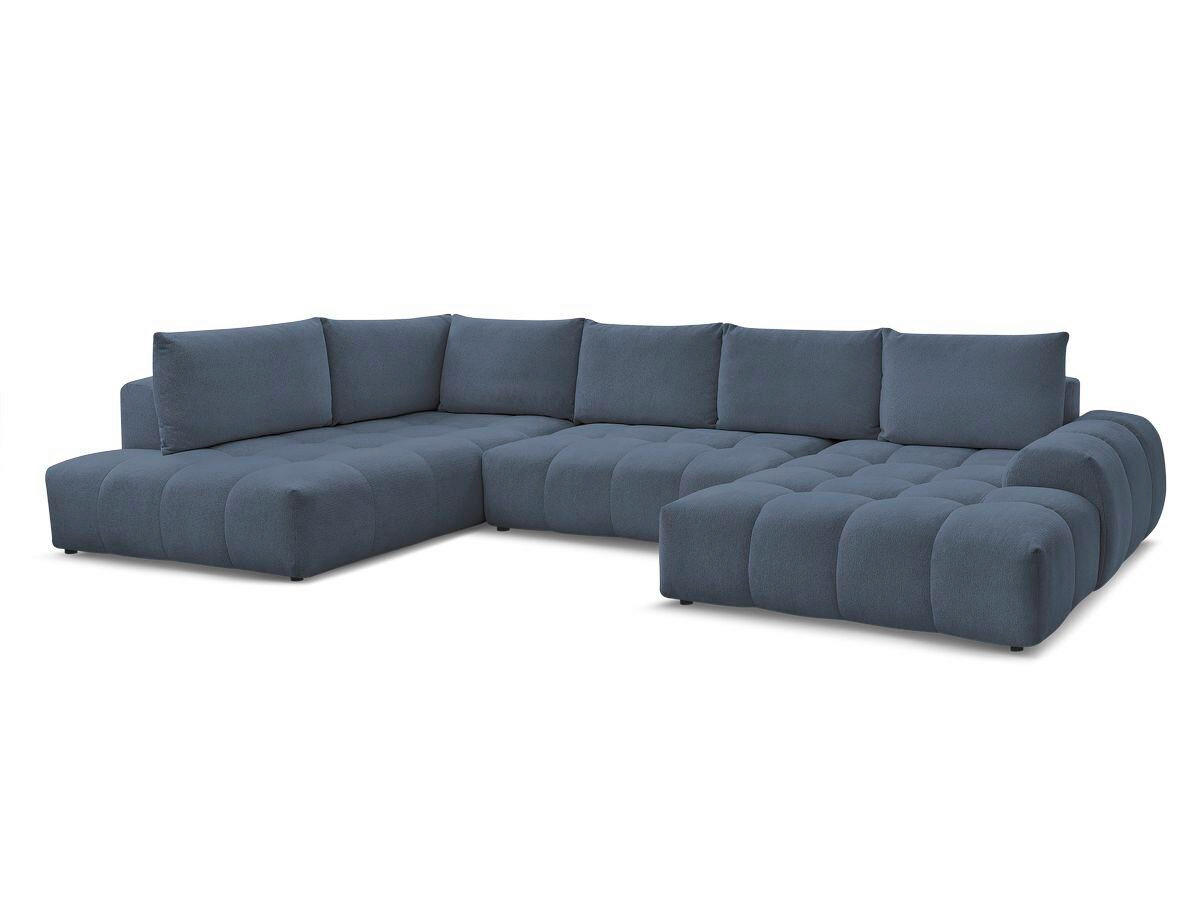 ECKSCHLAFSOFA EVEREST  mit Rücken echt, Armteil links, Armteil rechts Flachgewebe Dunkelblau  - Schwarz/Dunkelblau, MODERN, Kunststoff/Textil (212/423/198cm)