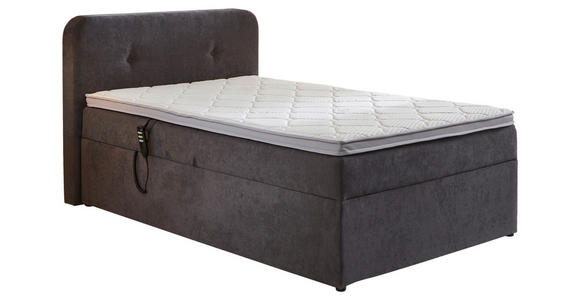 BOXSPRINGBETT 100/200 cm  in Grau  - Schwarz/Grau, KONVENTIONELL, Kunststoff/Textil (100/200cm) - Carryhome