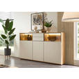 HIGHBOARD Eichefarben, Beige  165/116/40 cm  - Eichefarben/Beige, KONVENTIONELL, Glas/Holzwerkstoff (165/116/40cm) - Venda