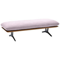 HOCKERBANK in Holz, Textil Hellrosa  - Hellrosa/Schwarz, Design, Holz/Textil (150/43/60cm) - Dieter Knoll