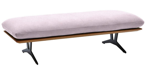 HOCKERBANK in Holz, Textil Hellrosa - Hellrosa/Schwarz, Design, Holz/Textil (150/43/60cm) - Dieter Knoll