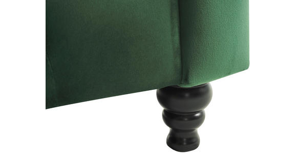 CHESTERFIELD-SOFA Samt Grün, Schwarz  - Schwarz/Grün, Trend, Holz/Textil (165/73/87cm) - Xora