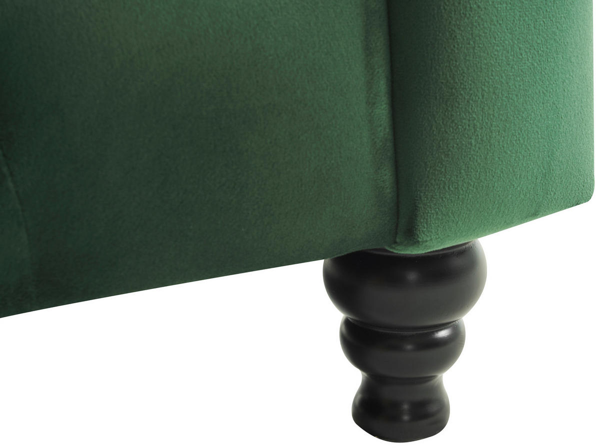 CHESTERFIELD-SOFA Samt Grün, Schwarz  - Schwarz/Grün, Trend, Holz/Textil (165/73/87cm) - Xora