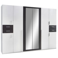 DREHTÜRENSCHRANK 270/208/58 cm 8-türig Graphitfarben, Weiß  - Silberfarben/Graphitfarben, Basics, Holzwerkstoff (270/208/58cm) - MID.YOU