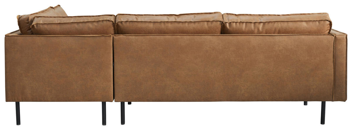 ECKSOFA Braun Lederlook  - Schwarz/Braun, Design, Leder (270/170cm) - MID.YOU