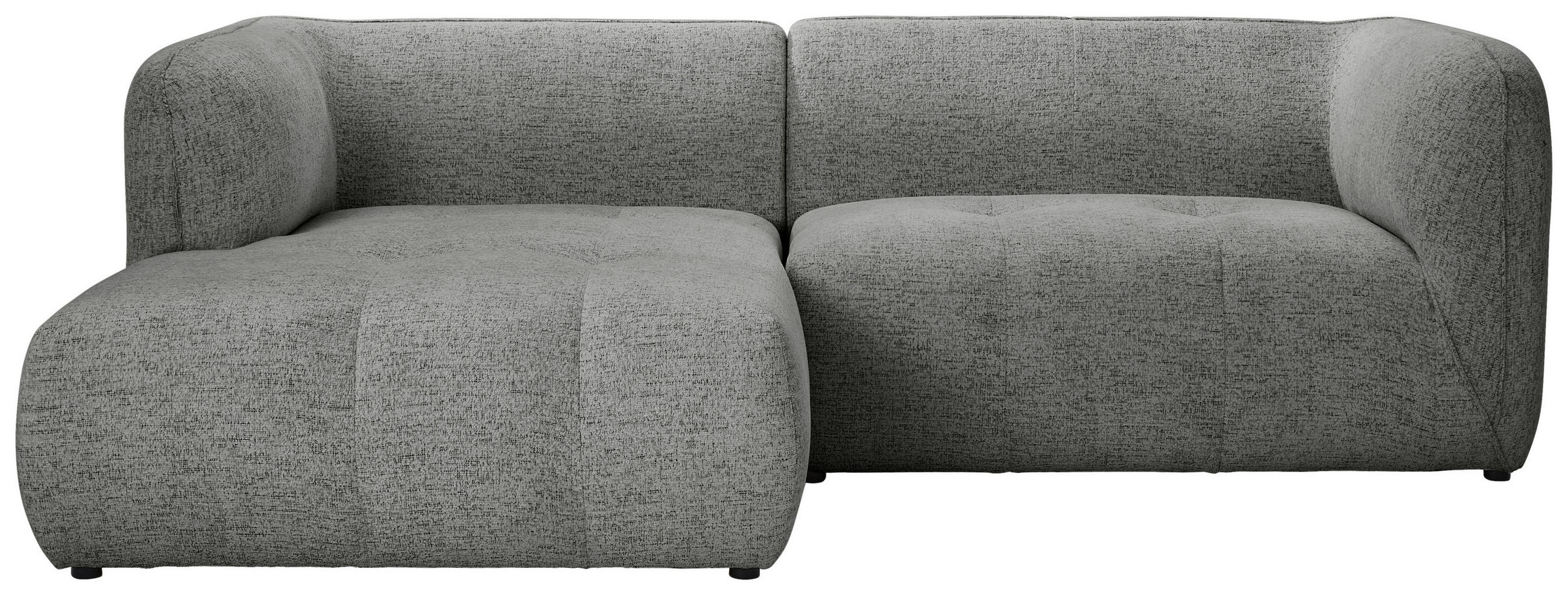 ECKSOFA Grau Chenille  - Schwarz/Grau, KONVENTIONELL, Kunststoff/Textil (164/255cm) - Ambia Home
