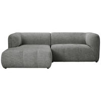 ECKSOFA Grau Chenille  - Schwarz/Grau, KONVENTIONELL, Kunststoff/Textil (164/255cm) - Ambia Home