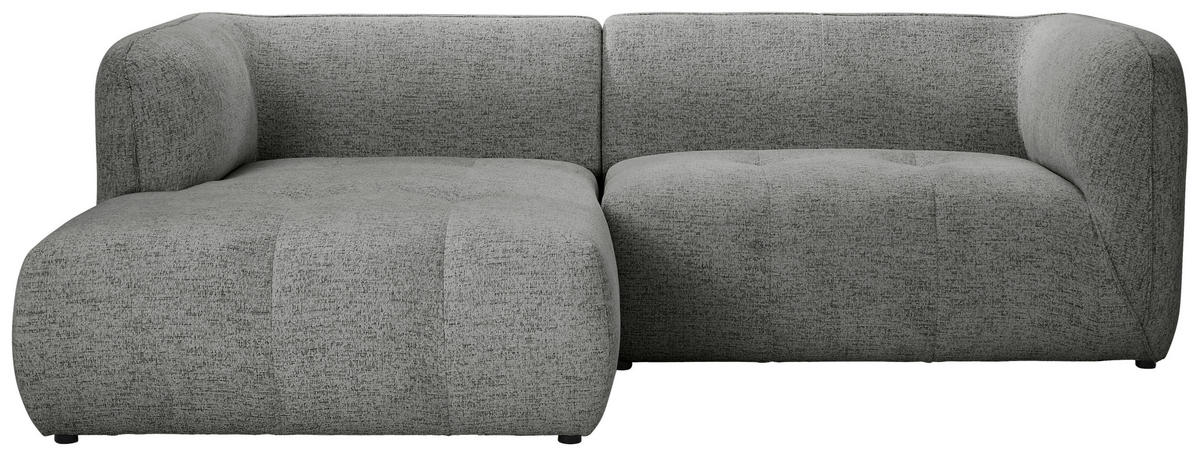 ECKSOFA Grau Chenille  - Schwarz/Grau, KONVENTIONELL, Kunststoff/Textil (164/255cm) - Ambia Home