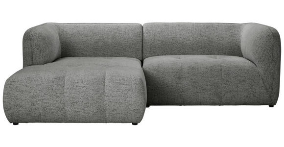 ECKSOFA Grau Chenille  - Schwarz/Grau, KONVENTIONELL, Kunststoff/Textil (164/255cm) - Ambia Home
