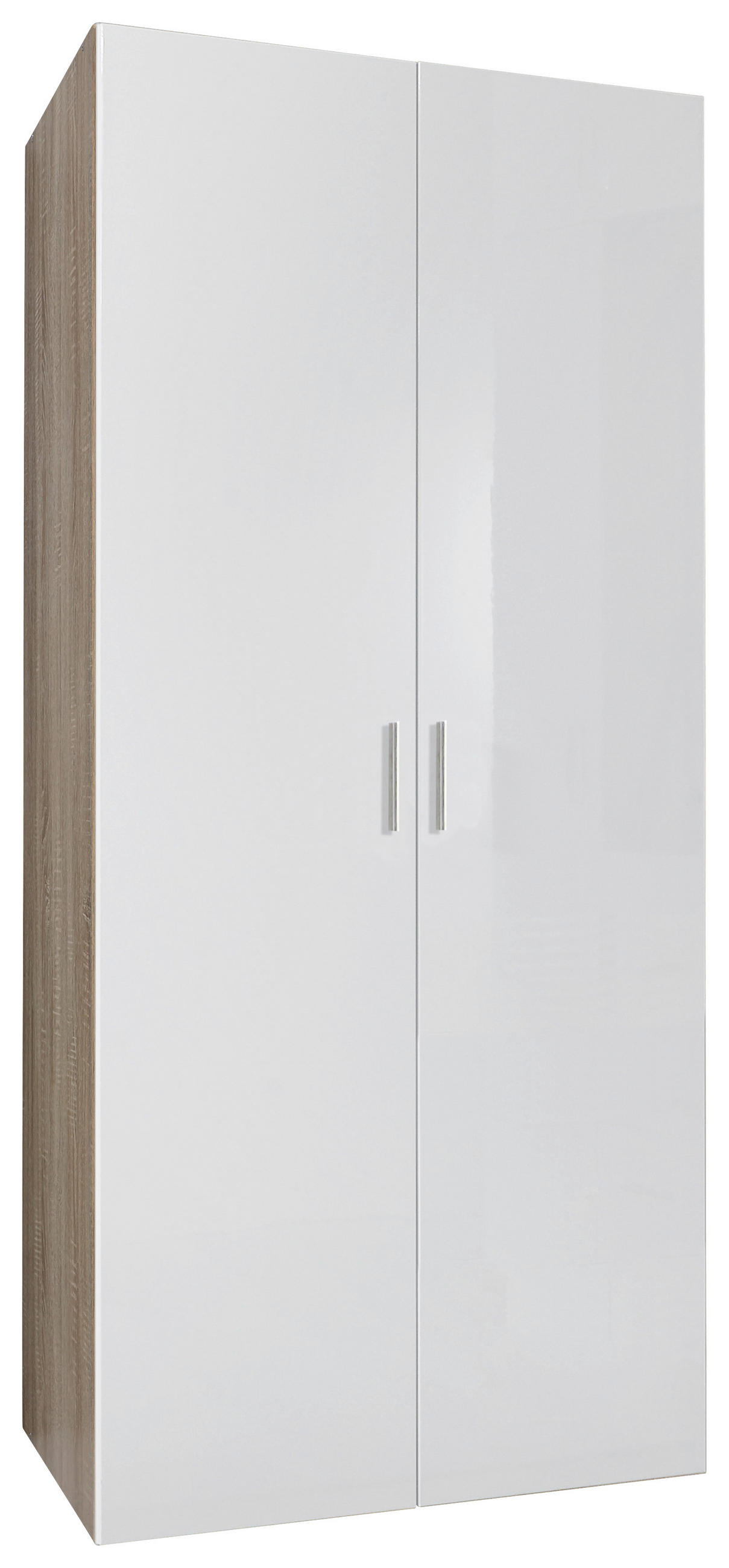 GARDEROBENSCHRANK  in 80/185/40 cm  - Chromfarben/Eichefarben, Design, Holzwerkstoff/Kunststoff (80/185/40cm) - Xora