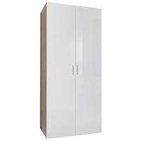 GARDEROBENSCHRANK  in 80/185/40 cm  - Chromfarben/Eichefarben, Design, Holzwerkstoff/Kunststoff (80/185/40cm) - Xora