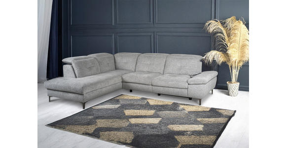 ECKSOFA Grau Webstoff  - Schwarz/Grau, KONVENTIONELL, Textil/Metall (225/288cm) - Carryhome