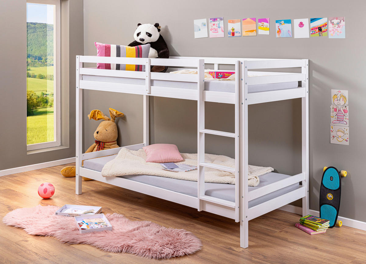 POSCHODOVÁ POSTEĽ, 90/200 cm biela - biela, Modern, drevo (90/200cm) - MID.YOU