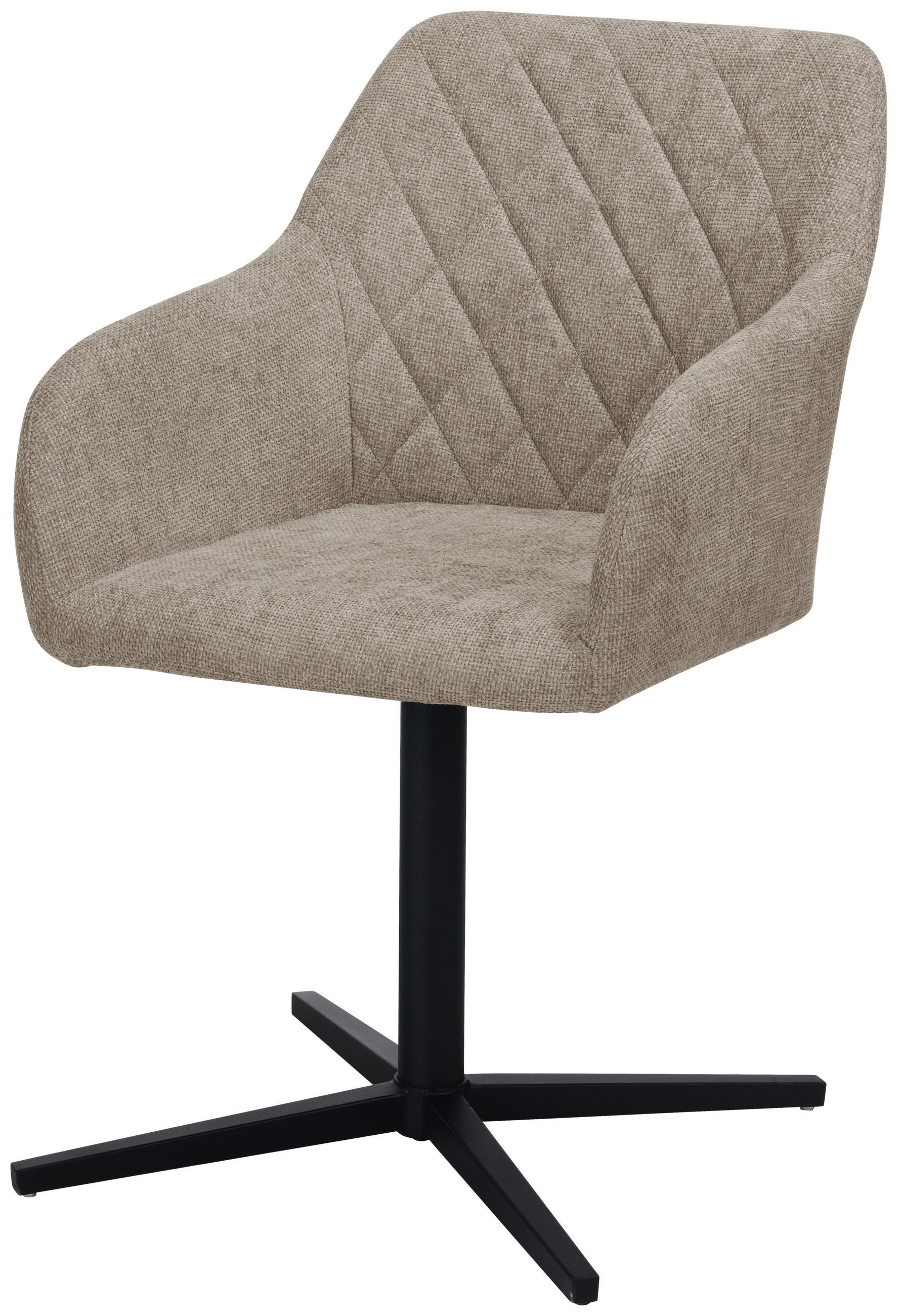 ARMLEHNSTUHL  in Eisen Leinenoptik  - Taupe/Schwarz, MODERN, Holz/Textil (54/84/61cm) - Livetastic