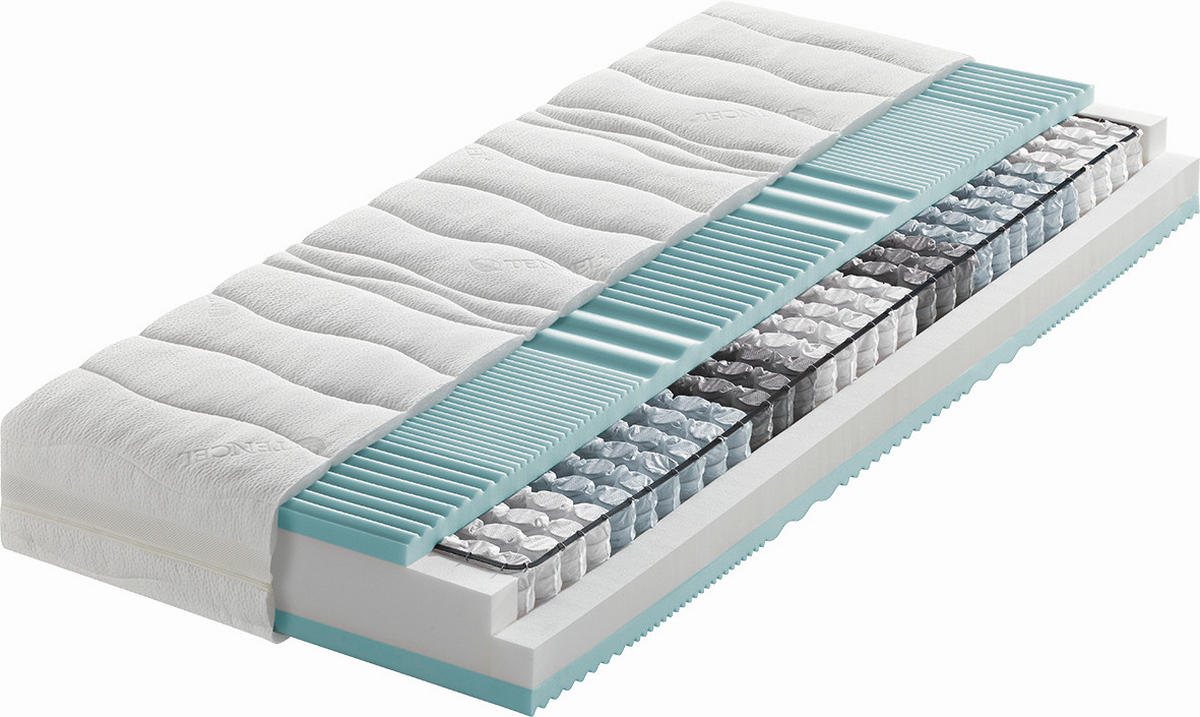 TAŠTIČKOVÝ MATRAC, 180/200 cm - biela, Basics, textil (180/200cm) - Novel