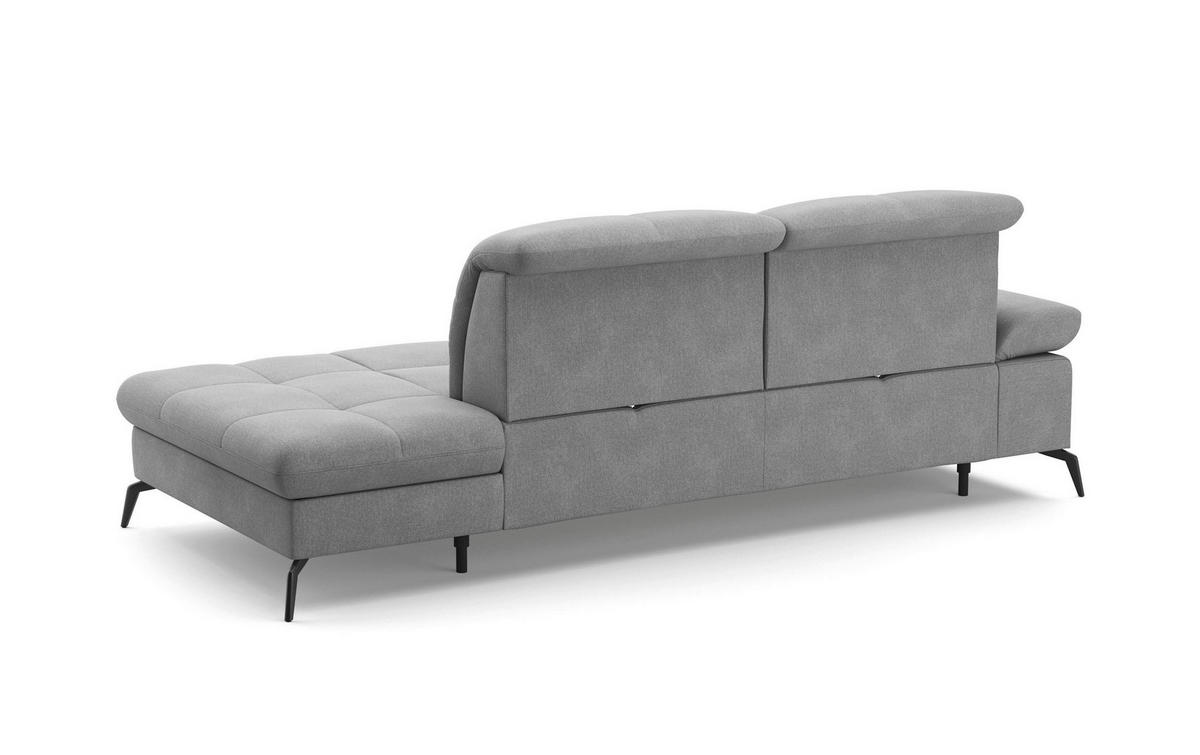 RÉCAMIERE in Flachgewebe Grau  - Schwarz/Grau, Konventionell, Textil/Metall (231/90/122cm) - Sit & More