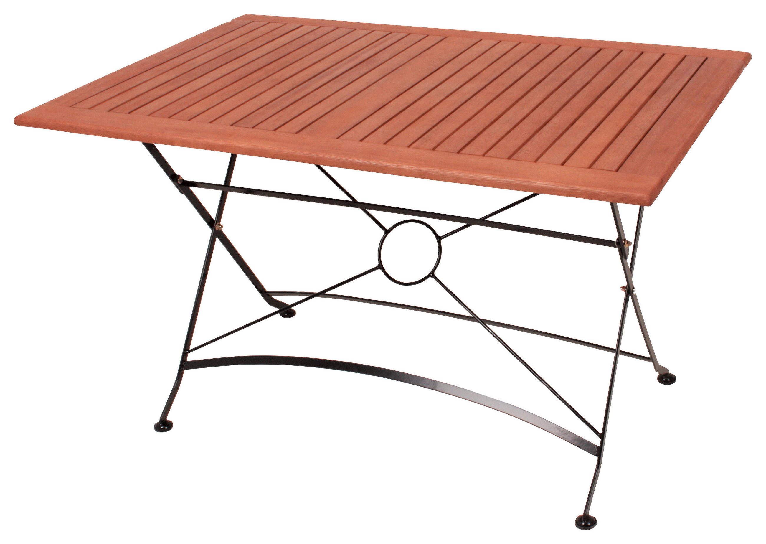 GARTENKLAPPTISCH 120/80/74 cm  - Schwarz/Braun, MODERN, Holz/Metall (120/80/74cm) - Gardenson