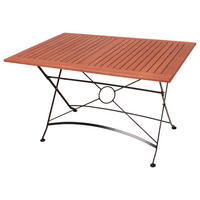 GARTENKLAPPTISCH 120/80/74 cm  - Schwarz/Braun, MODERN, Holz/Metall (120/80/74cm) - Gardenson