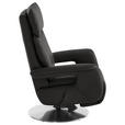 RELAXSESSEL in Leder Grau  - Edelstahlfarben/Grau, Design, Leder/Metall (78/112/85cm) - Cantus
