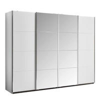 SCHWEBETÜRENSCHRANK 271/211/62 cm 4-türig Weiß  - Chromfarben/Weiß, Design, Glas/Holzwerkstoff (271/211/62cm) - Carryhome