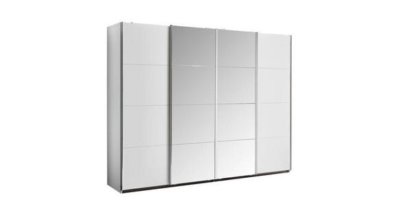 SCHWEBETÜRENSCHRANK 271/211/62 cm 4-türig Weiß - Chromfarben/Weiß, Design, Glas/Holzwerkstoff (271/211/62cm) - Carryhome