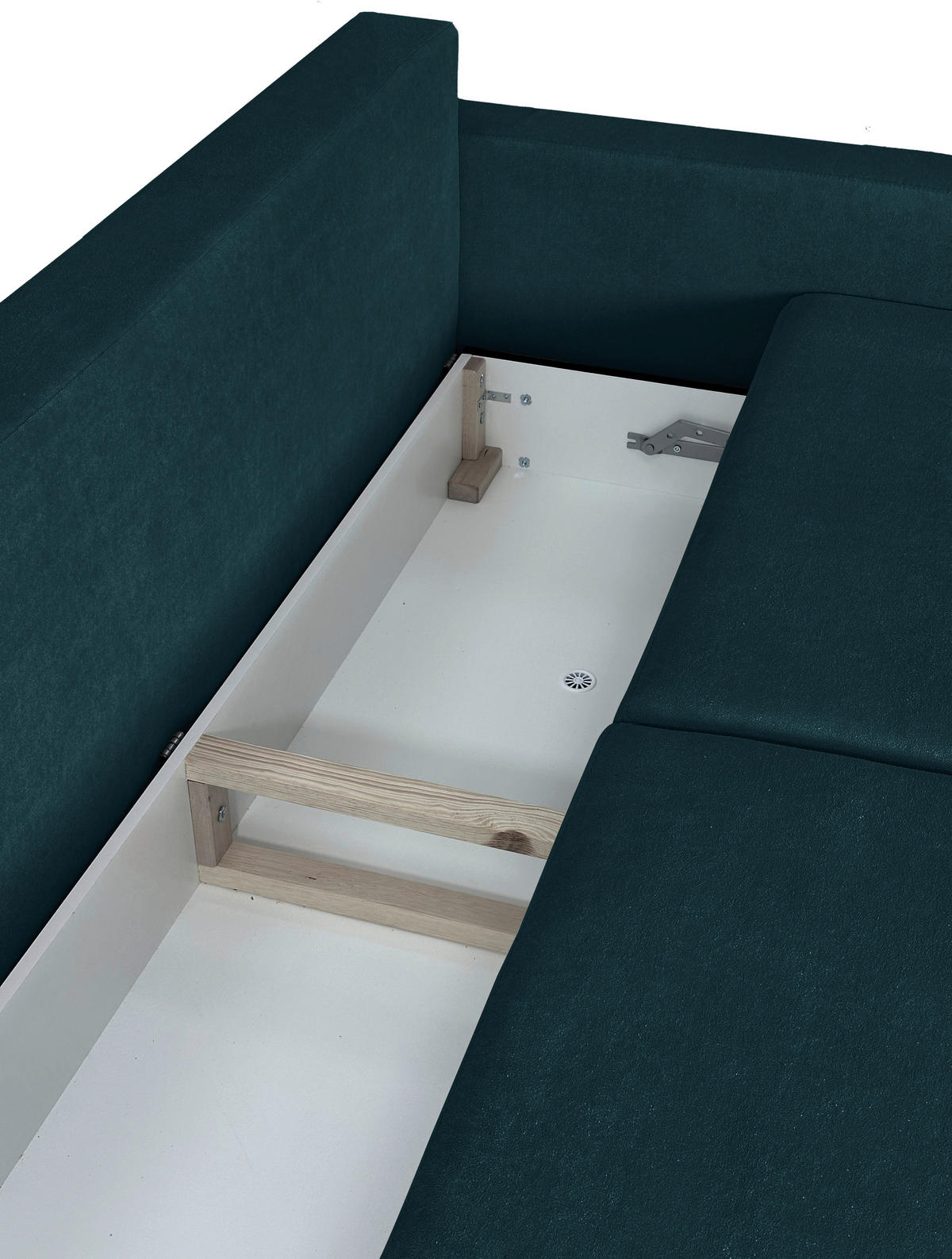 SCHLAFSOFA Cord Blau  - Blau/Schwarz, Design, Holz/Kunststoff (220/96/98cm) - MID.YOU