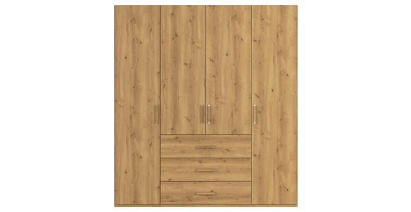 DREHTÜRENSCHRANK in Eichefarben - Eichefarben, Design, Holzwerkstoff/Kunststoff (201/223/60cm) - Novel
