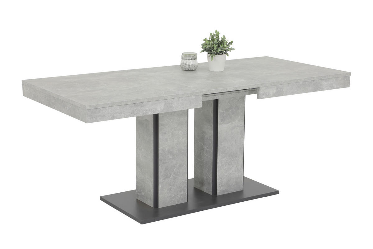 TISCHGRUPPE in Metall, Textil, Holzwerkstoff Anthrazit, Grau  - Anthrazit/Grau, MODERN, Holzwerkstoff/Textil (140 - 180/76/80cm) - MID.YOU