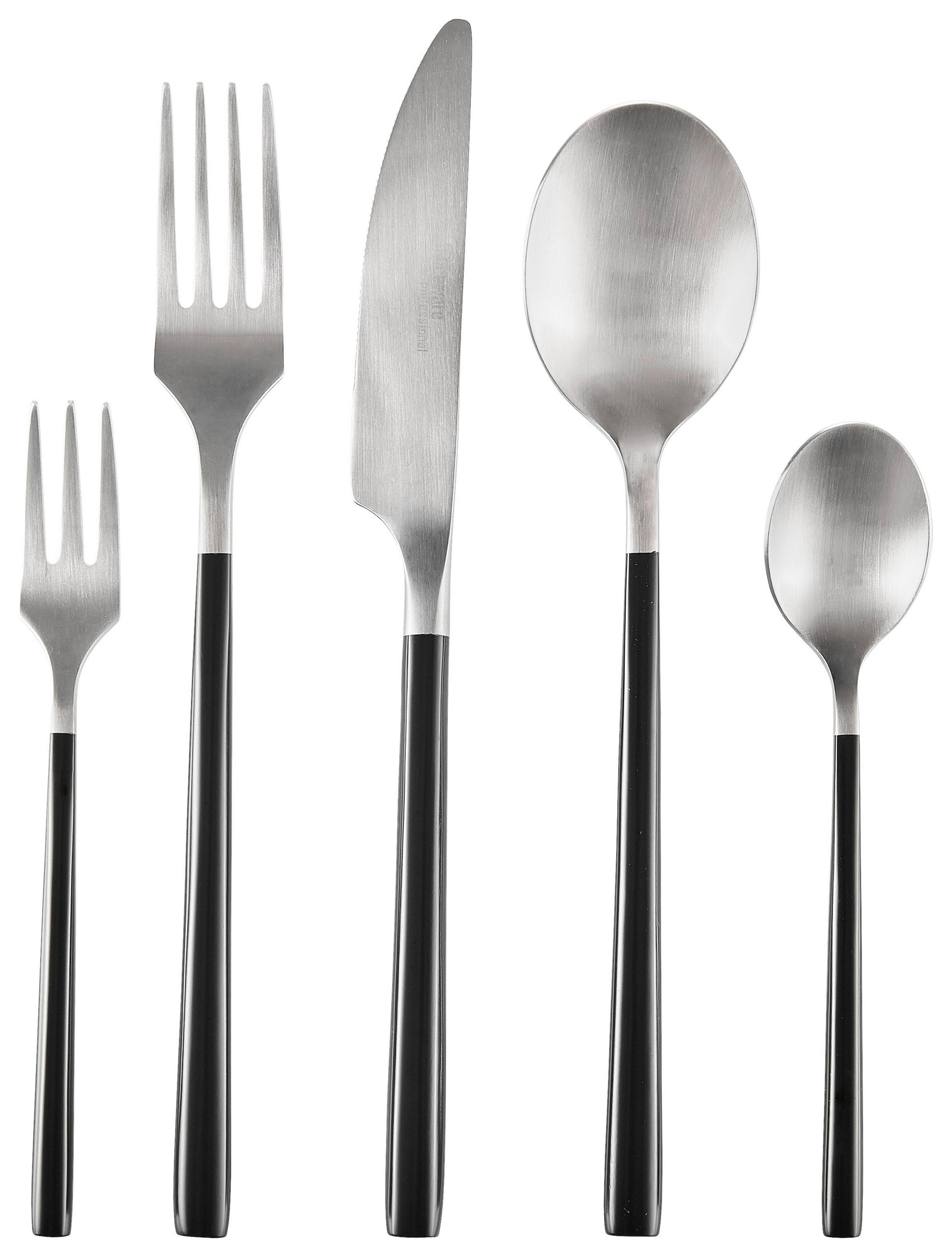 JEDILNI PRIBOR  Loft Black  30-delni  nerjaveče jeklo   - barve nerjavečega jekla/črna, Design, kovina - Homeware Profession.