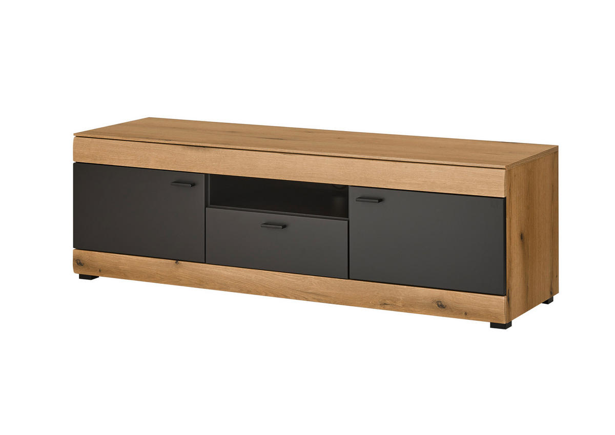 LOWBOARD  150/48/45 cm 1 Schublade(n) Typenauswahl, stehend  - Eichefarben/Graphitfarben, Design, Holzwerkstoff/Metall (150/48/45cm) - MID.YOU