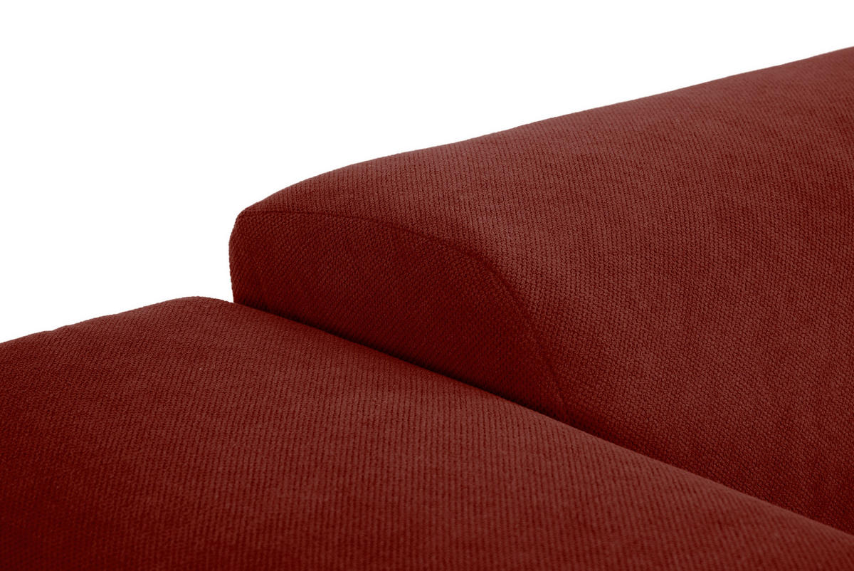 3-SITZER-SOFA MANNE Struktur Rostfarben  - Rostfarben/Schwarz, Design, Kunststoff/Textil (266/76/116cm) - MID.YOU
