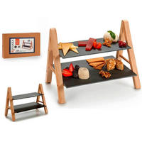 POSLUŽAVNIK ZA SERVIRANJE   27/20/37 cm          KINVARA  - crna/boje jantara, Basics, kamen (27/20/37cm)