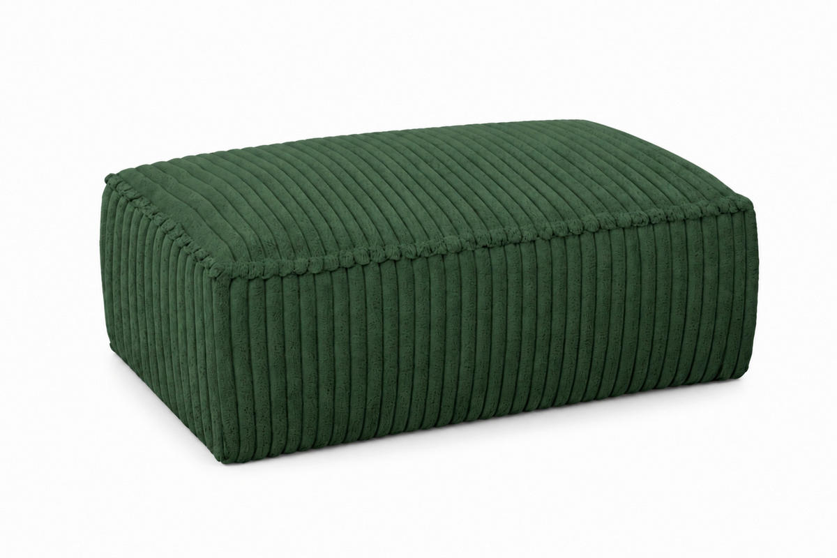 HOCKER in Textil, Holzwerkstoff Dunkelgrün  - Dunkelgrün/Schwarz, KONVENTIONELL, Holzwerkstoff/Kunststoff (105/43/65cm) - Livetastic